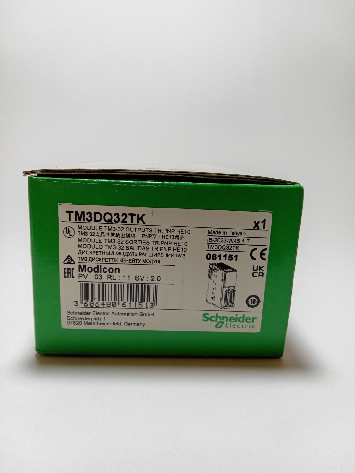 SCHNEIDER TM3DQ32TK MODULE TM3-32 OUT TR.PNP HE10