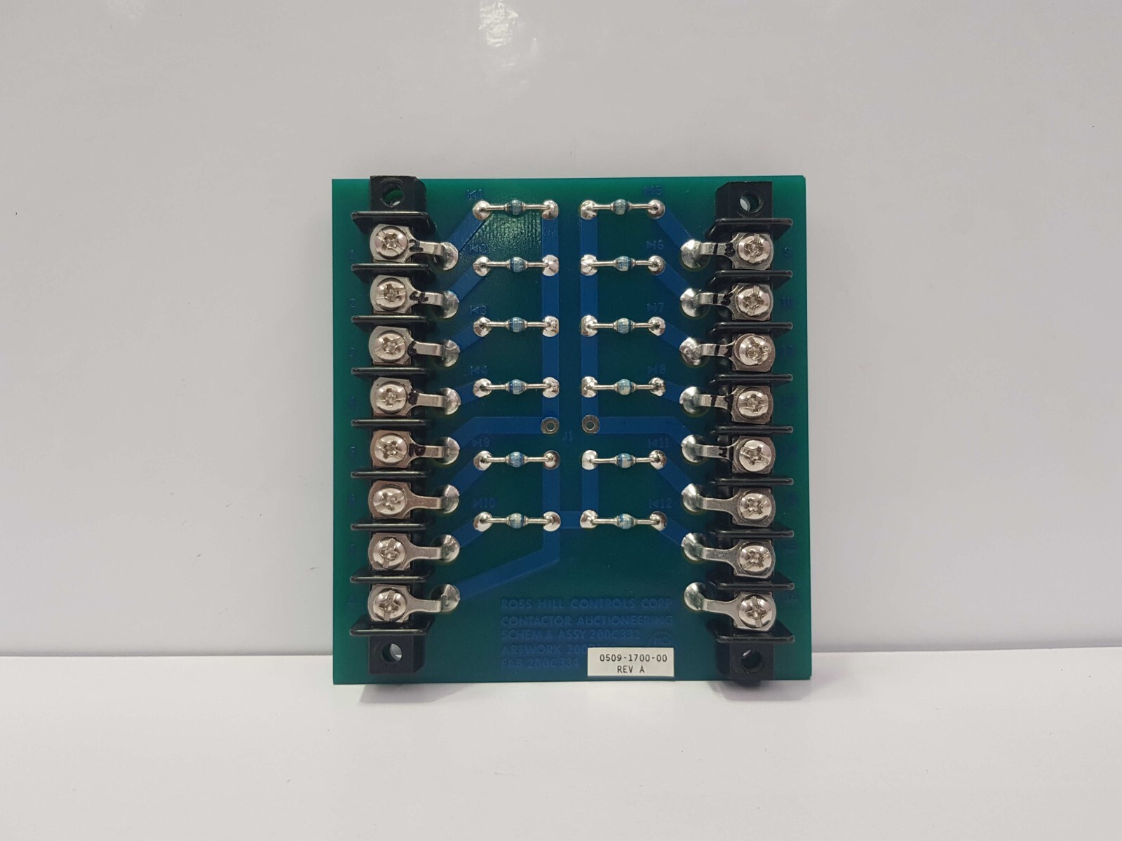 ROSS HILL CONTROLS 0509-1700-00 CONTACTOR AUCTIONEERING PCB CARD 200C332 REV A