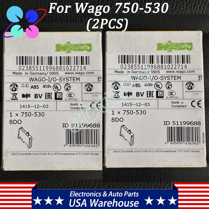 2PCS 8-Channel Digital Output PLC I/O Module 750530 For WAGO 750-530 24VDC 0.5A