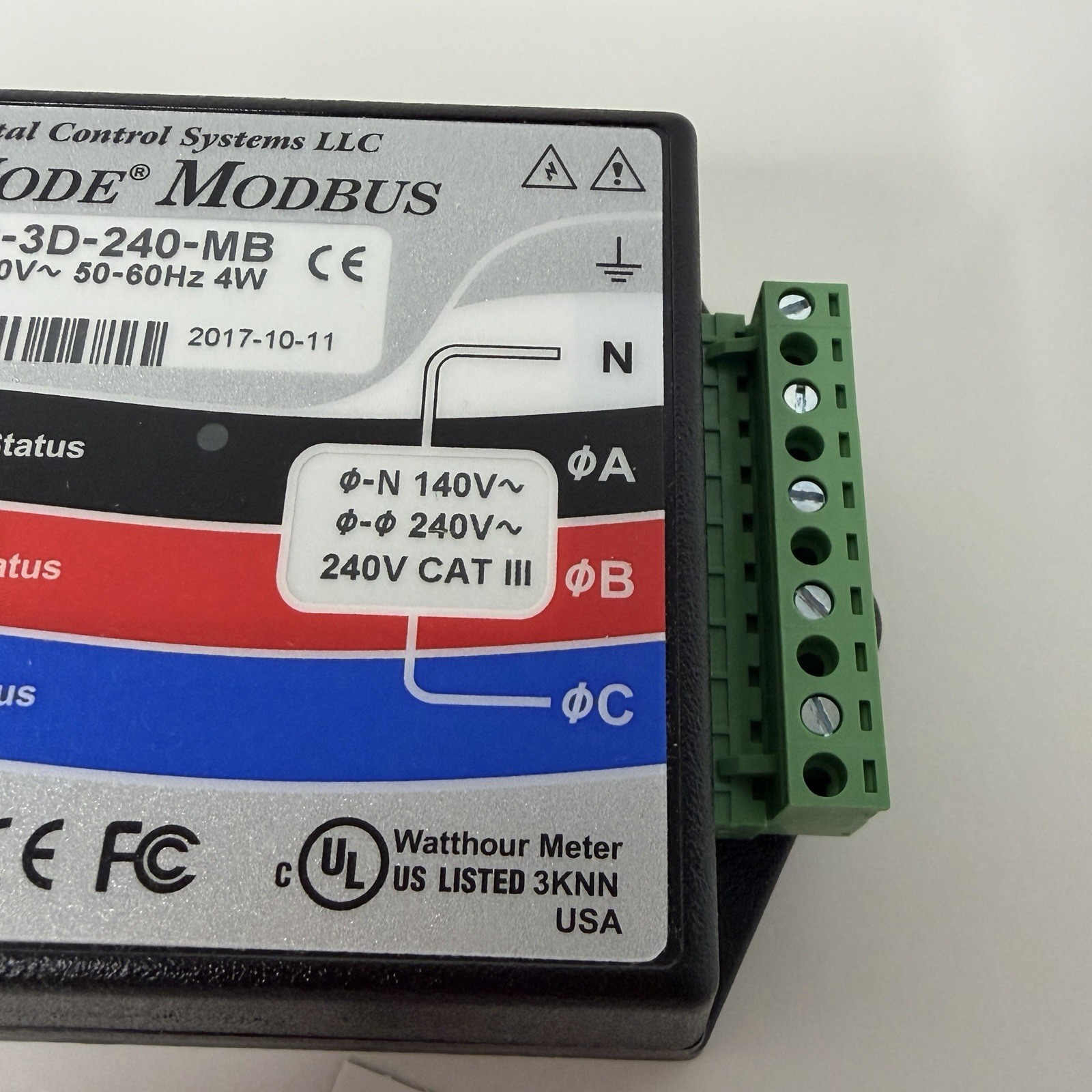 Continental Control kWh Energy Power Meter WattNode Modbus WNC-3D-240-MB NEW