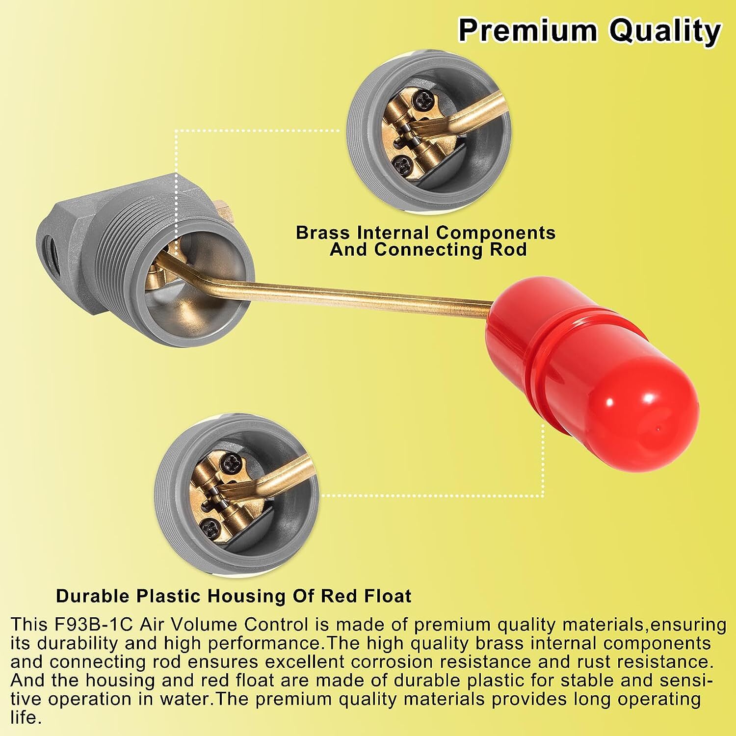 F93B-1C Air Volume Controls for Deep Wells, Tank 1-1/4 in MNPT, 1/4 in PTF SAE