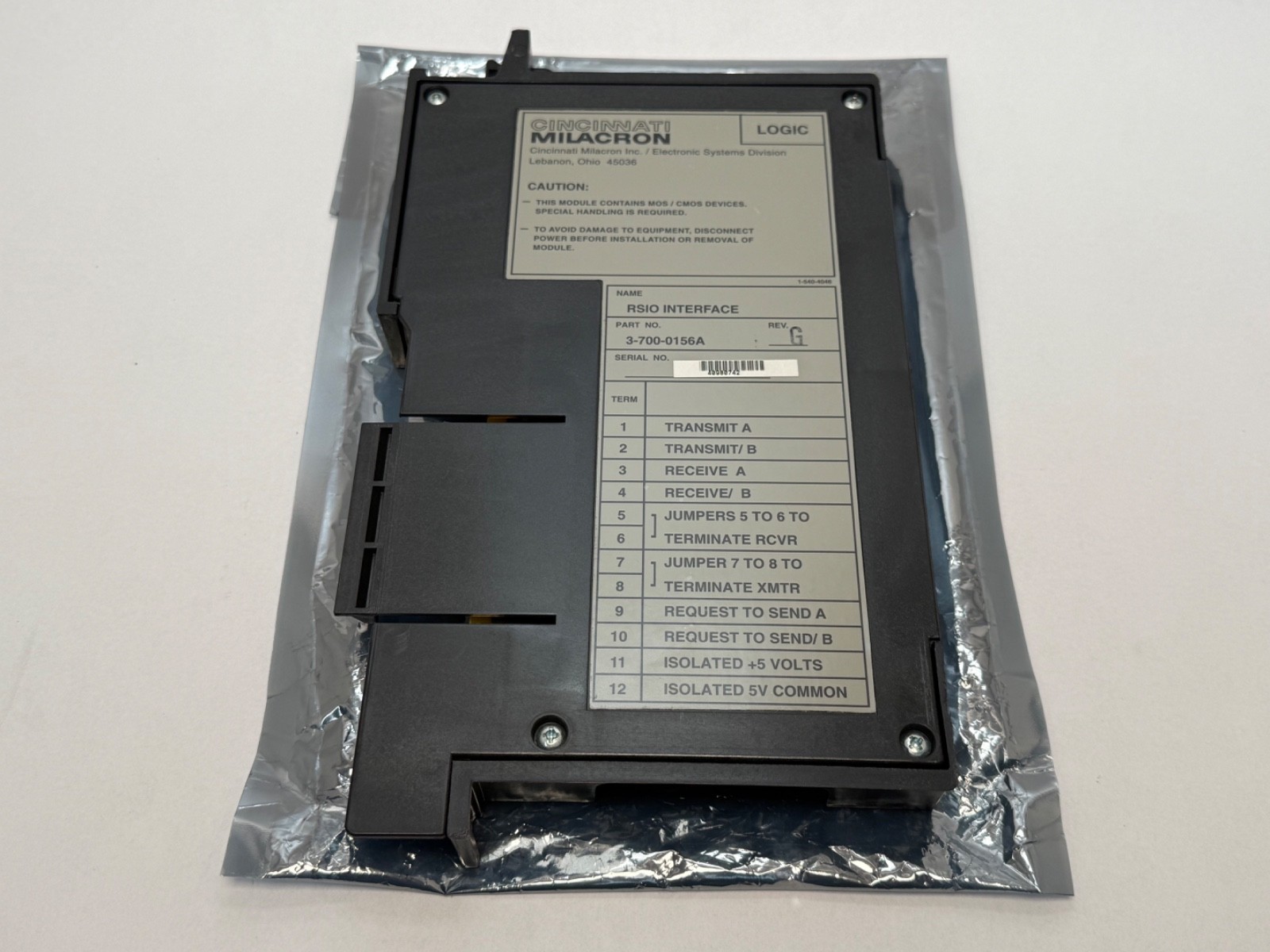 Cincinnati-Milacron 3-700-0156A RSIO Interface REV G 37000156A
