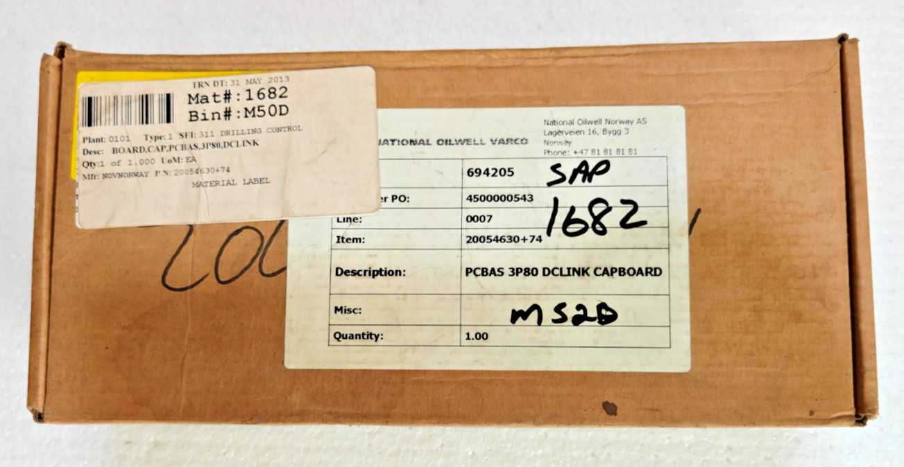 National OILWELL VARCO PCB AS 3P80 DCLINK Capboard 1023378 Free Fast Ship