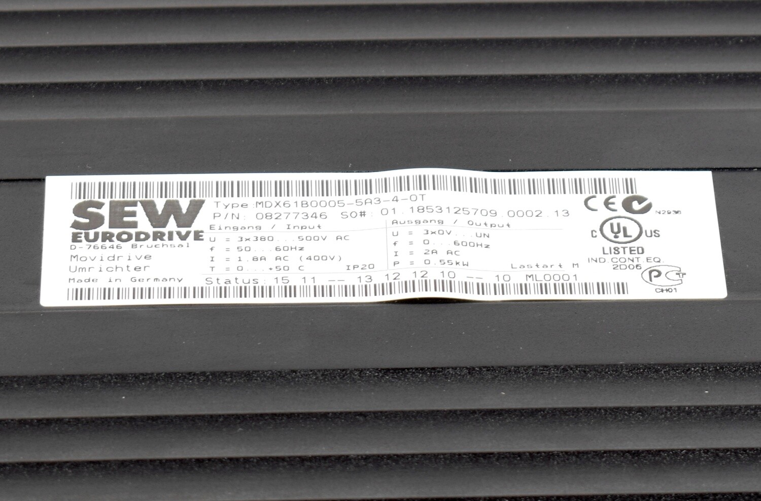 SEW-Eurodrive Umrichter Movidrive,MDX61B0005-5A3-4-0T, 08277346