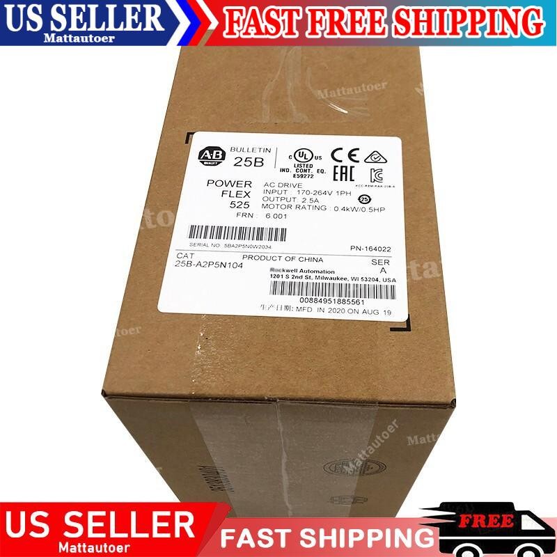 New 25B-A2P5N104 Power 525 AC Drive 0.4kW/0.5HP FREE 25BA2P5N104 US Free Tax