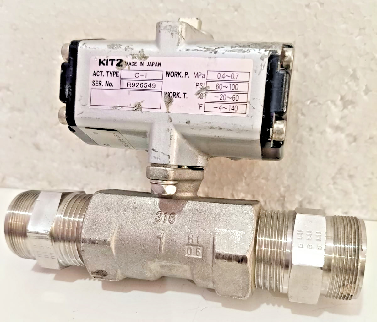 KITZ C-1 Actuator Valve Ball Valve PSI 60-100 MPa 0.4~0.7 (FREE SHIPPING)
