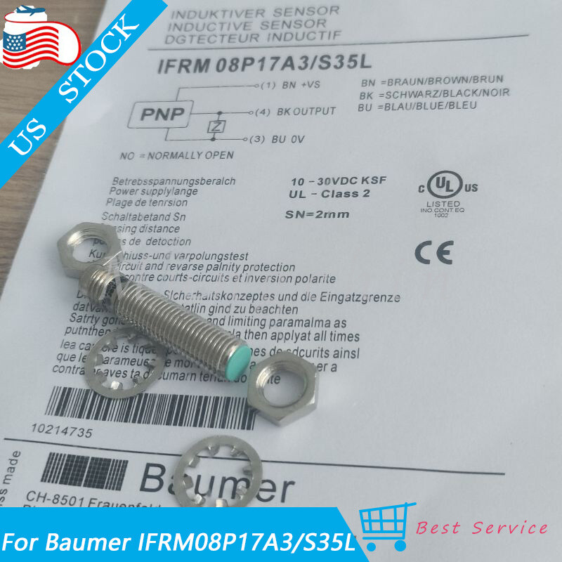 For Baumer IFRM08P17A3/S35L IFRM 08P17A3/S35L Proximity Switch Sensor 2MM 10-30V