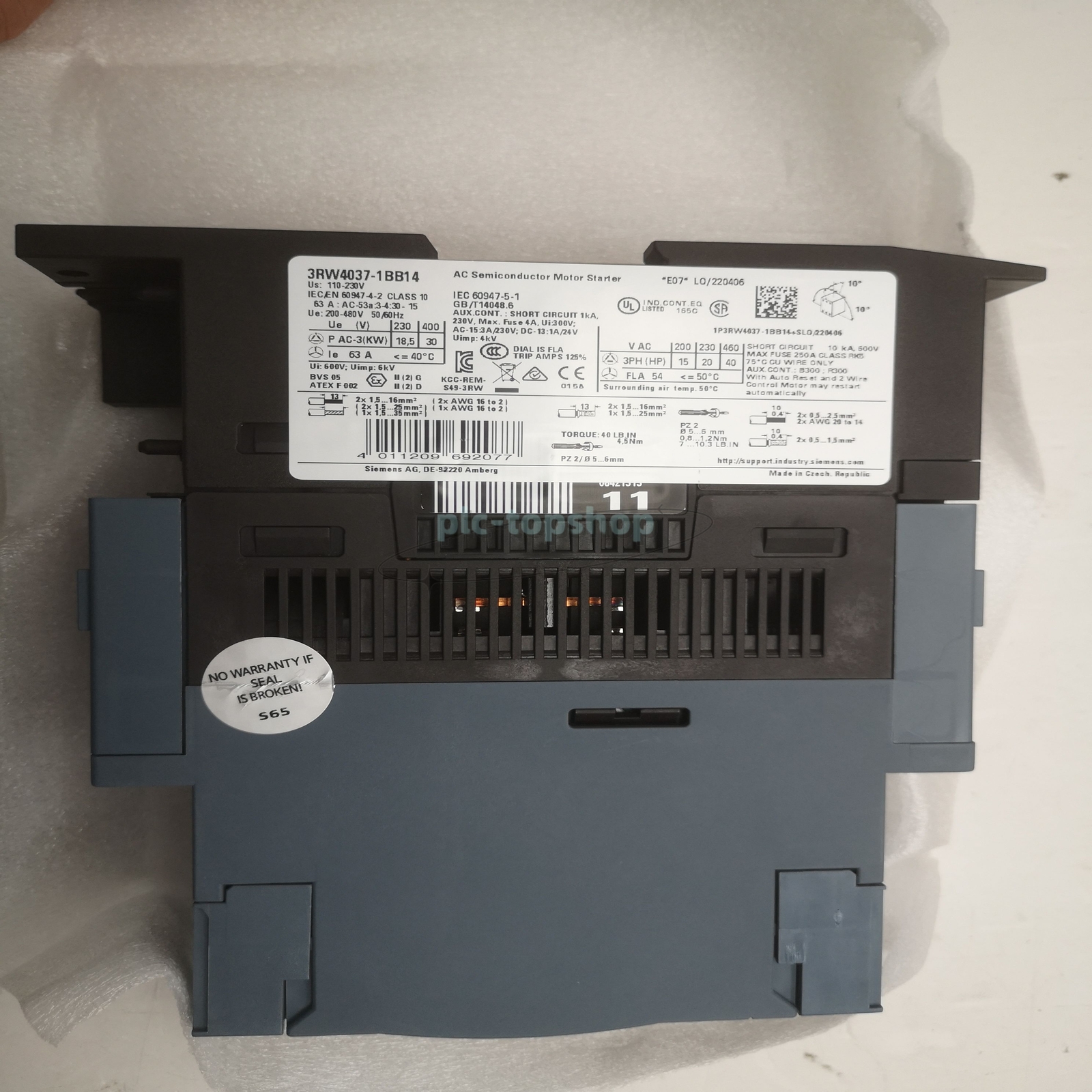 1PCS New In Box SIEMENS 3RW4037-1BB14 PLC