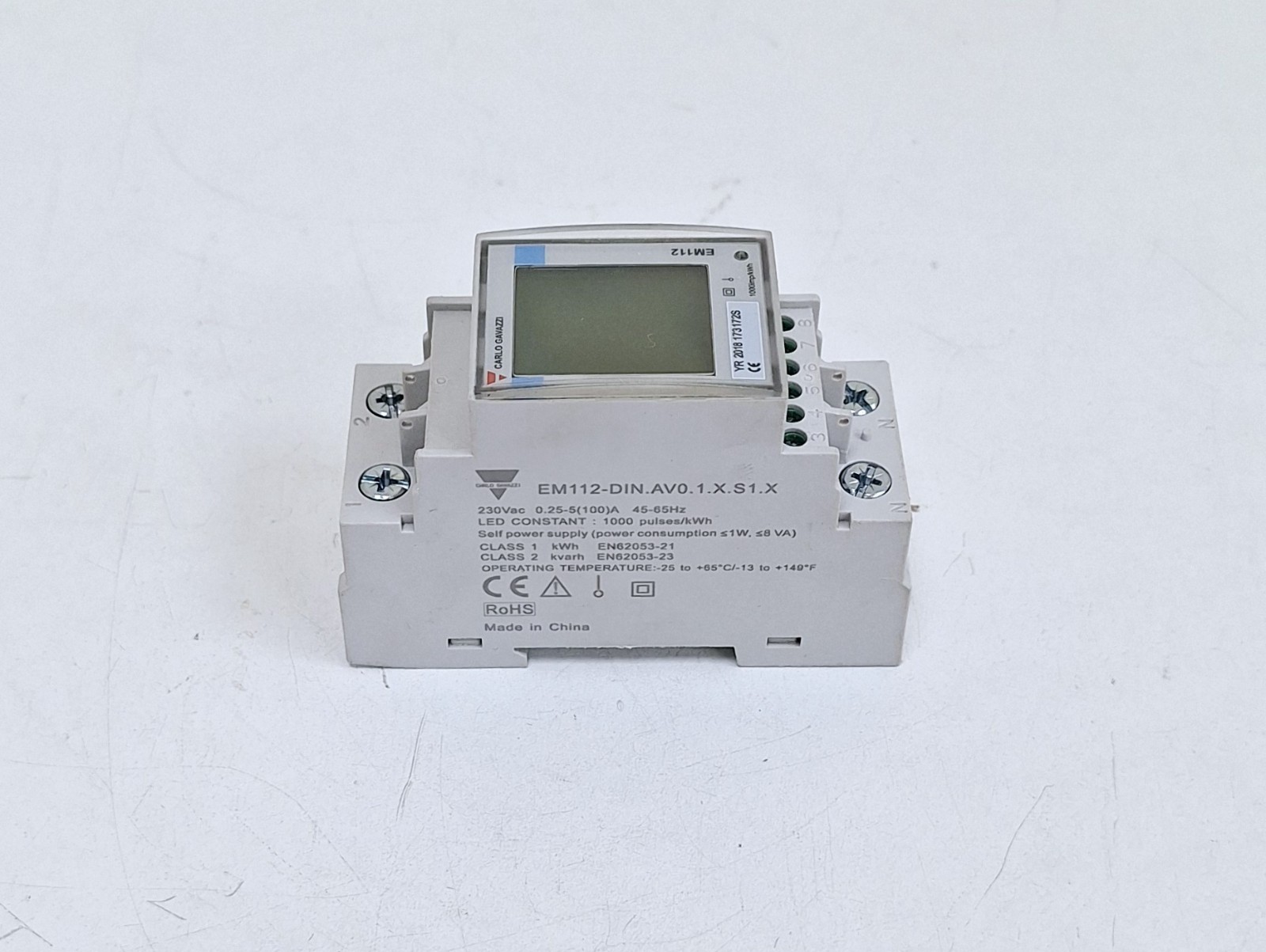 Carlo Gavazzi EM112-DIN.AV0.1.X.S1.X / YR 2018 173172S Self Power Supply