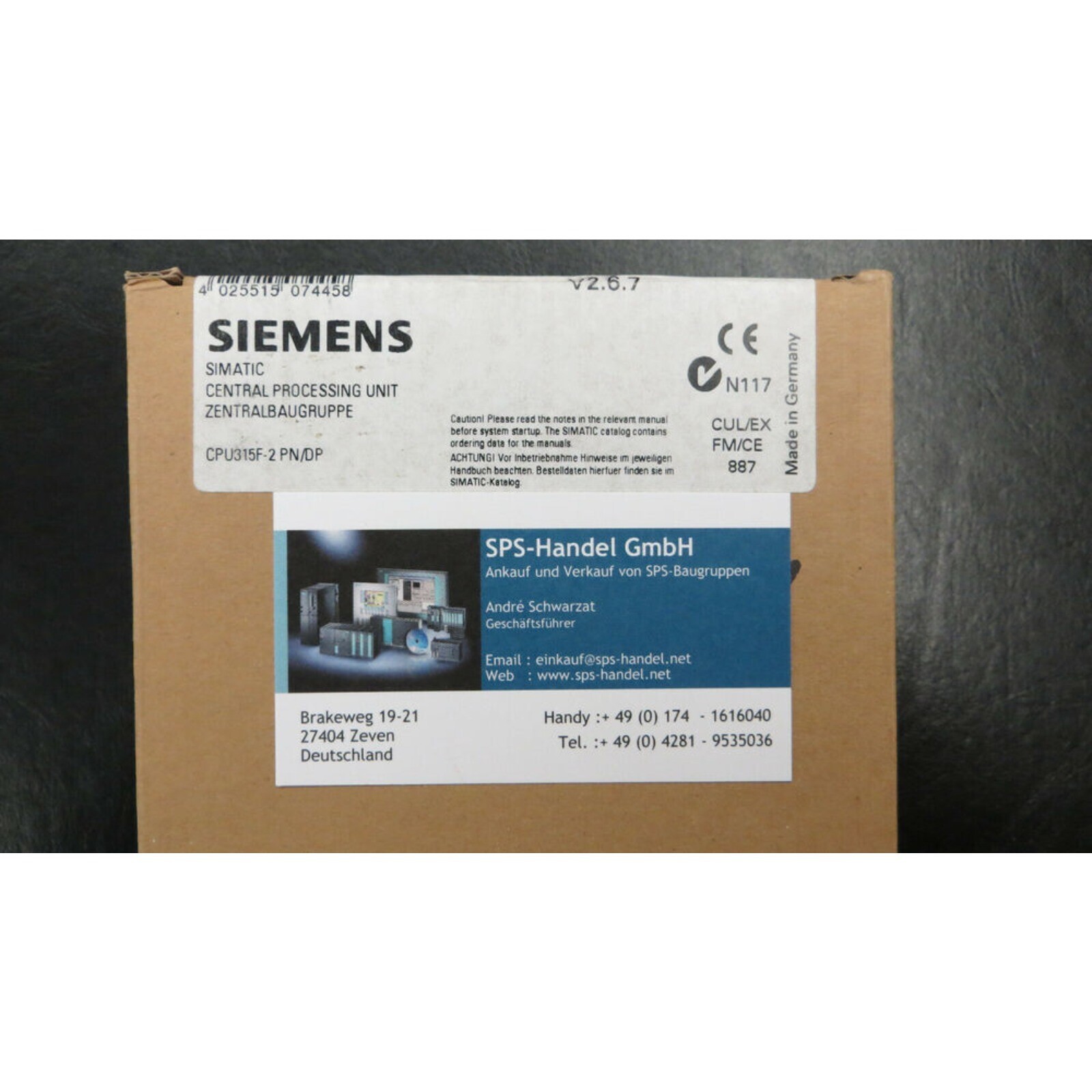6ES7 315-2FH13-0AB0 / 6ES7315-2FH13-0AB0 / CPU 315F-2PN/DP / NEW / Seal & VAT –