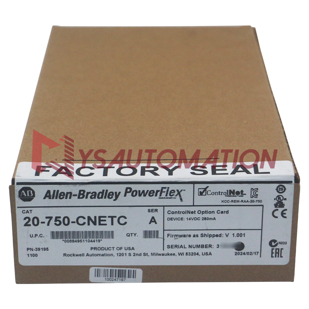 New sealed Allen-Bradley 20-750-CNETC Module SER. A 14VDC F/W V1.001