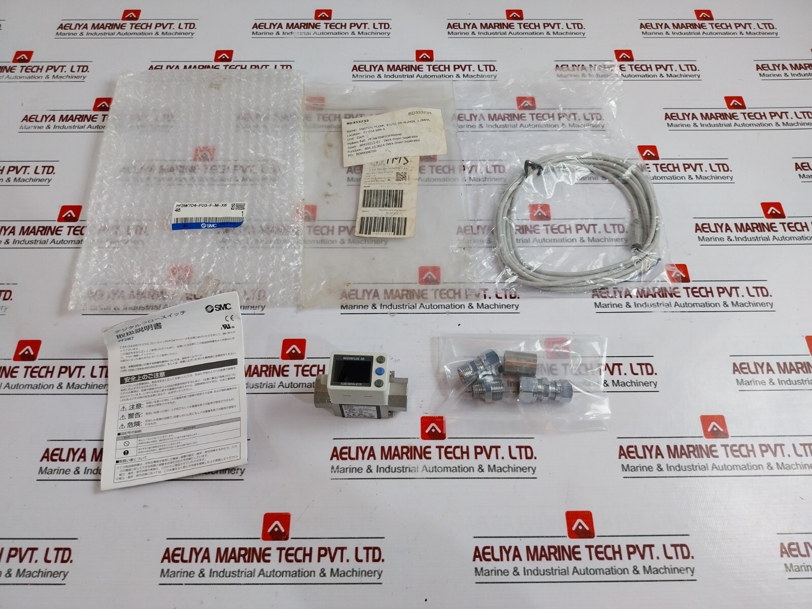 SMC PF3W704-F03-F-M-X648 Digital Flow Switch Set DC12-24V
