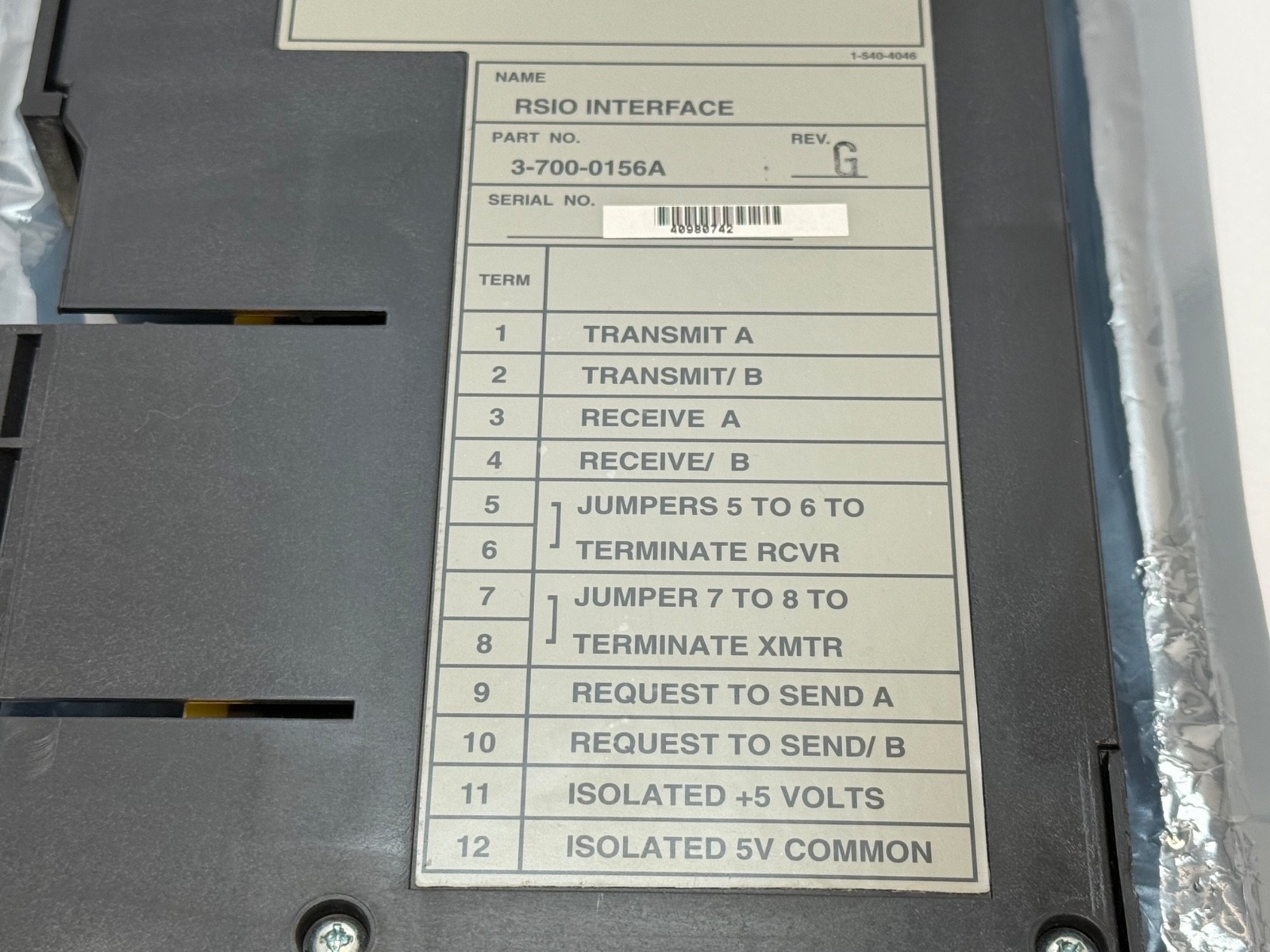 Cincinnati-Milacron 3-700-0156A RSIO Interface REV G 37000156A