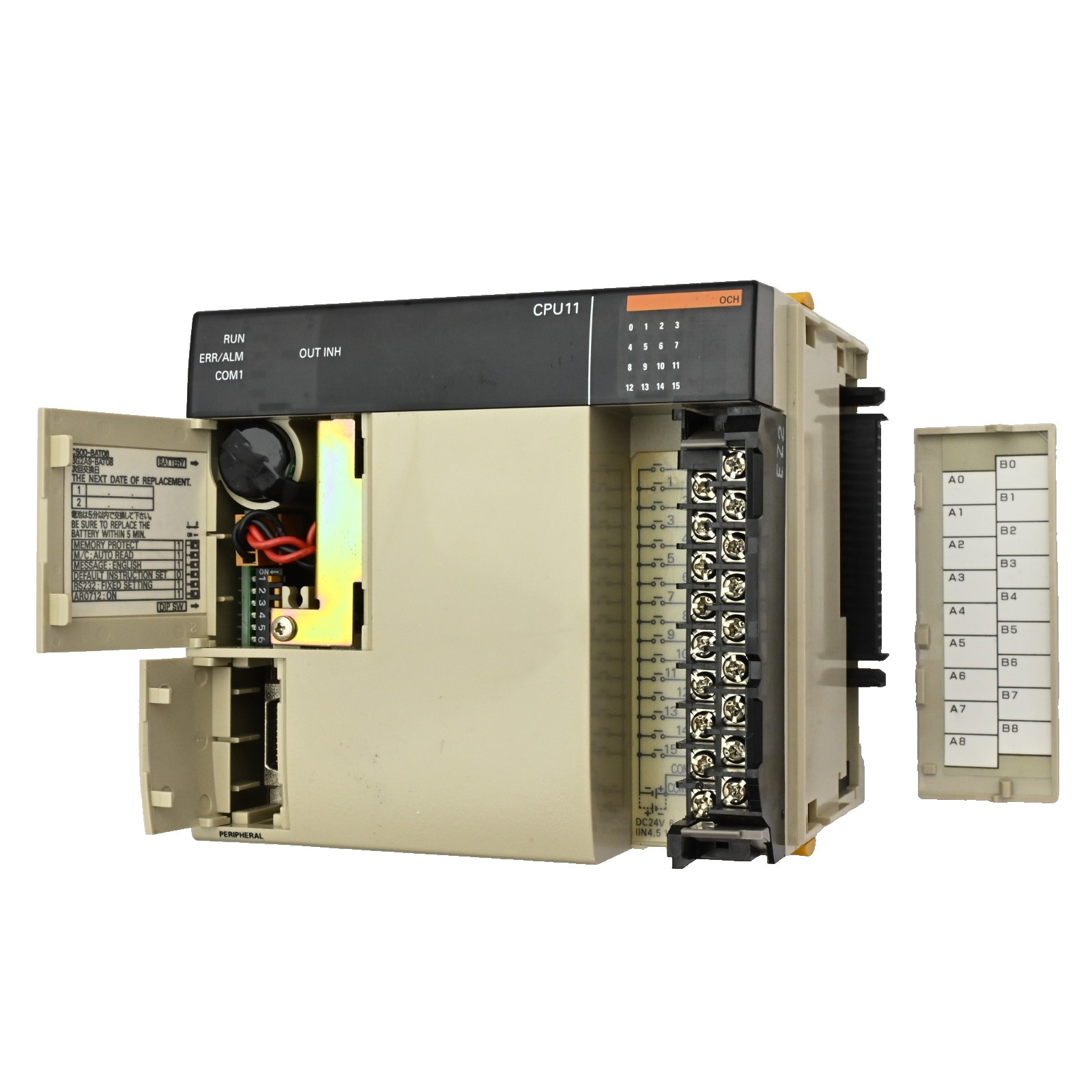 Omron PLC Assembly CQM1-PA203, CQM1-CPU11, CQM1-ID212, CQM1-OC222, CQM1-CPU11-9