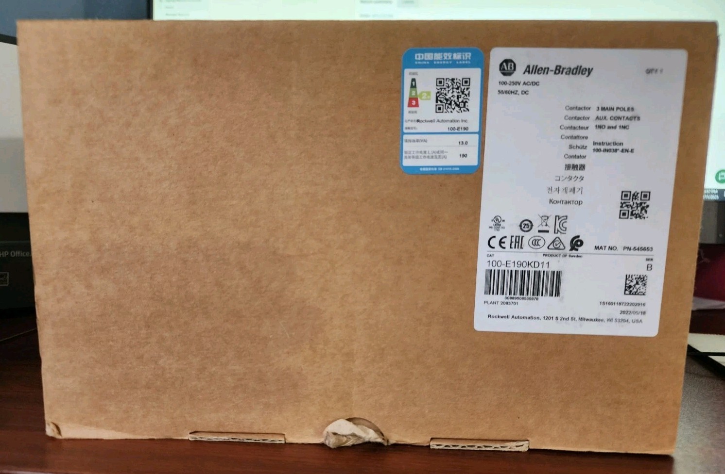 NEW OPEN BOX Allen-Bradley 100-E190KD11 Contactor – U.S. SELLER