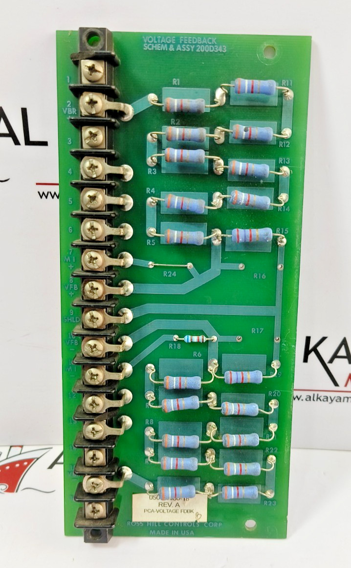 ROSS HILL CONTROLS 0509-3000-18 VOLTAGE FEEDBACK SCHEM & ASSY 200D343 FAST SHIP