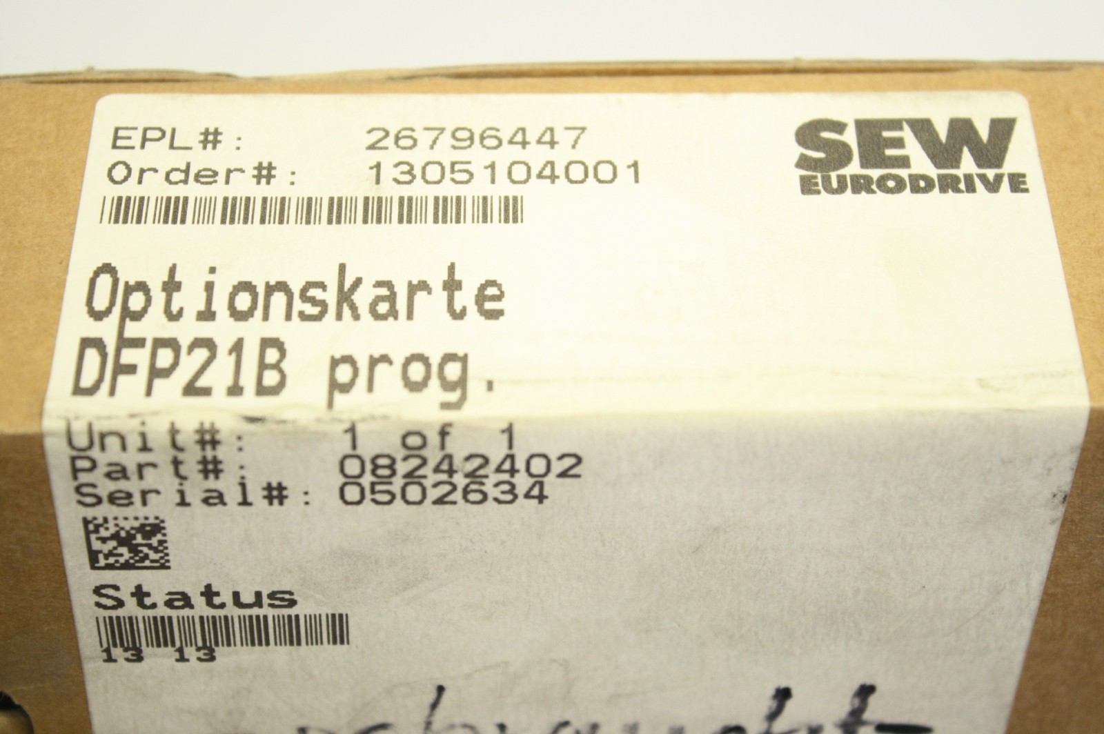 SEW EURODRIVE 08196079.11 0819 607 9.11 Option Card DFP21B 08242402