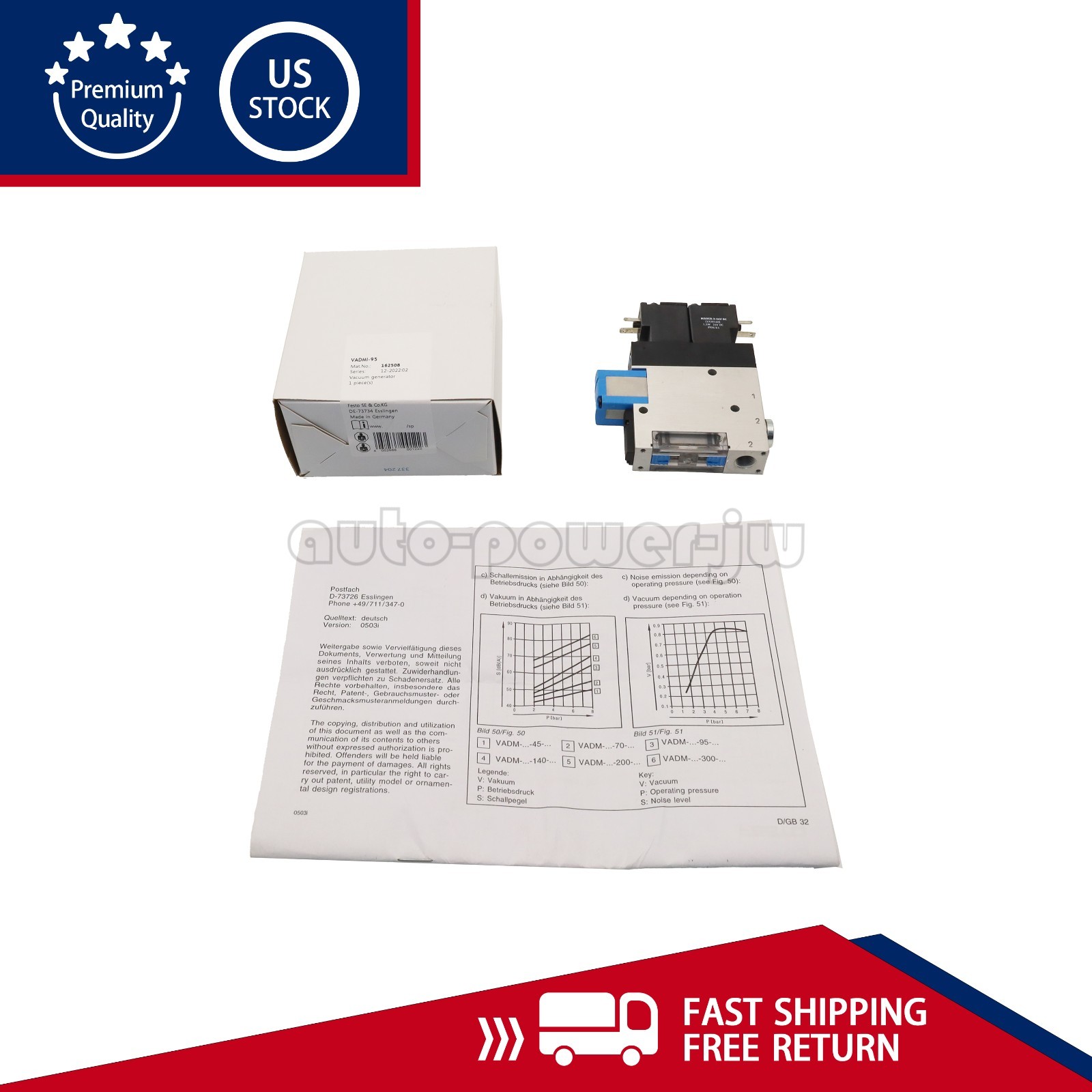 NEW Vacuum Generator For Festo VADMI-95 162508 High Vacuum US