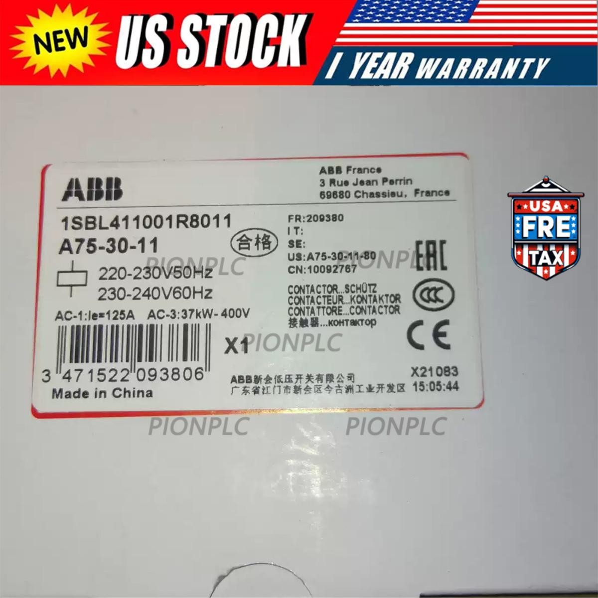 A75-30-11 1PCS NEW ABB A75-30-11 AC220V Contactor Fast Shipping US Free TAX