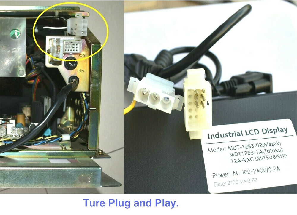 12” MDT-1283-02 Industrial LCD Monitor Replacement For CRT MITSUBISHI 12A-VXC