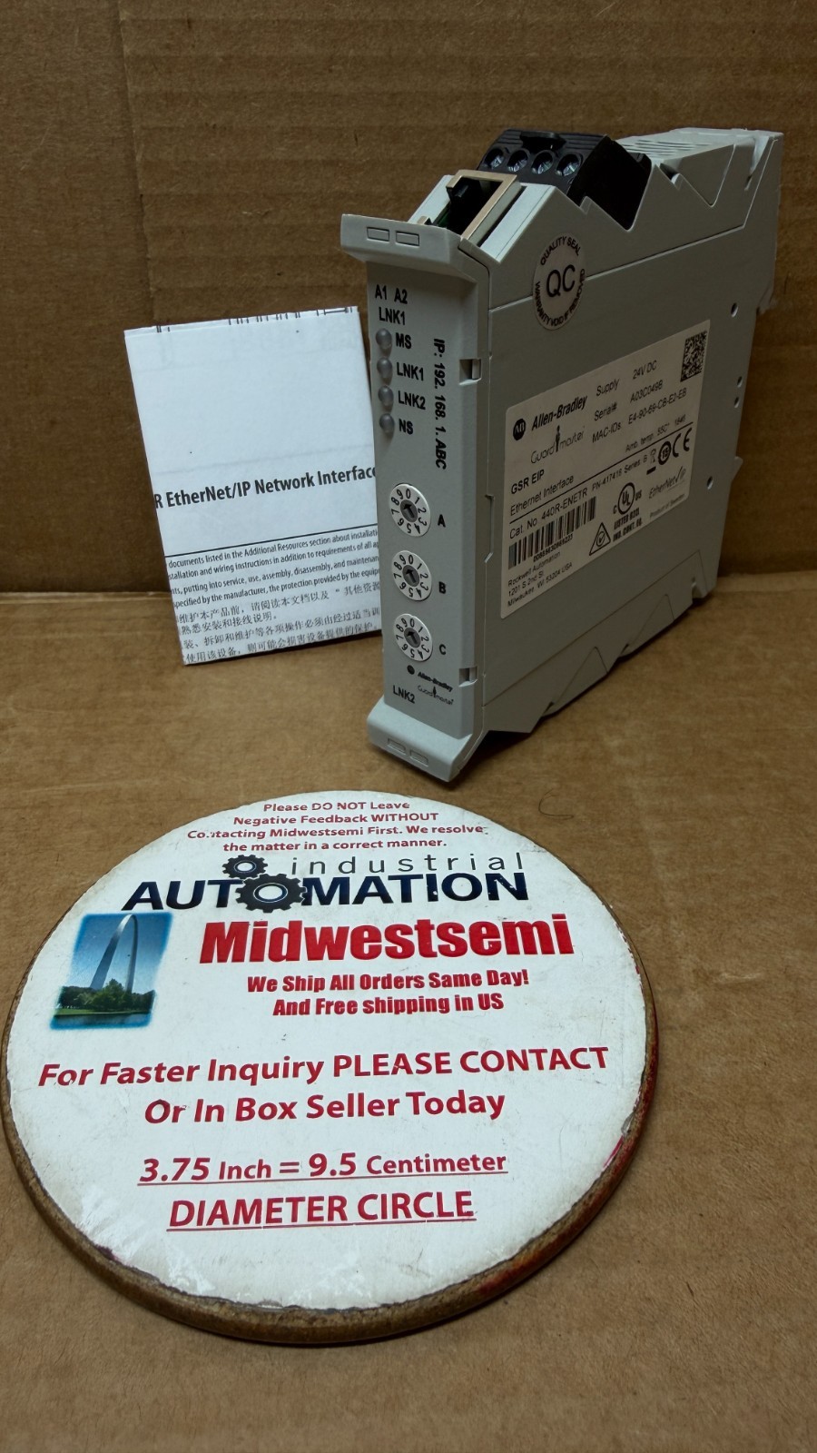 NEW AB 440R-ENETR SER B ETHERNET INTERFACE 24VDC S/N: A03C049B SHIPS SAME DAY