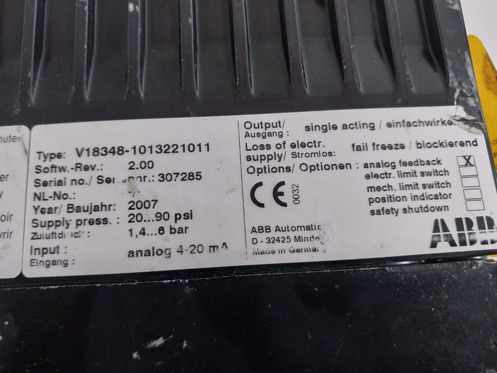 ABB Tzidc-200 Positioner V18348-1013221011