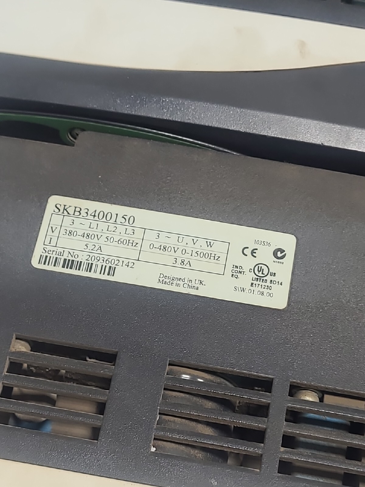 Emerson Control Techniques AC Drive SKB3400150. 6 Units (Parts Only)