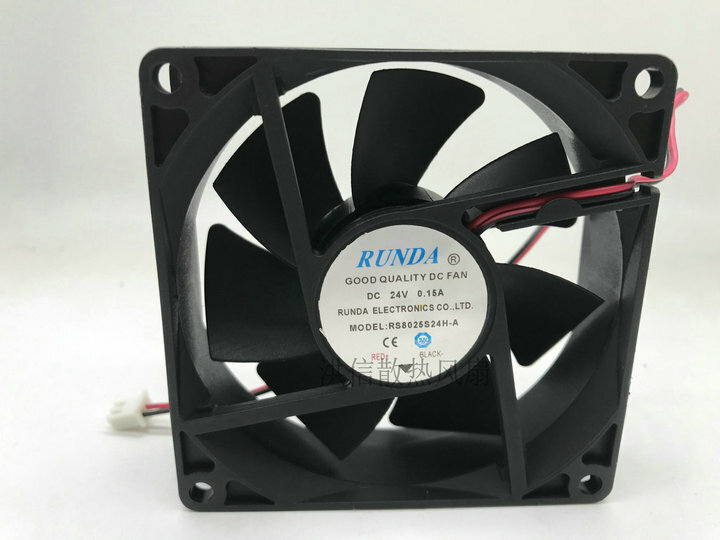 1 PCS RUNDA Fan RS8025S24H-A DC 24V 0.15A 8025 8CM 2 Pin cooling fan