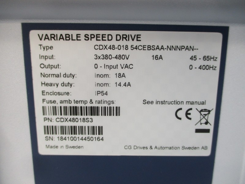 CG DRIVES & AUTOMATION CDX48-01854CEBSAA-NNNPAN– 380-480VAC 16A NSMP