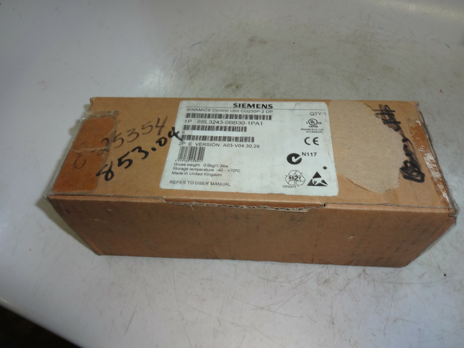 Siemens SINAMICS CU230P-2 DP 6SL3243-0BB30-1PA1 6SL32430BB301PA1