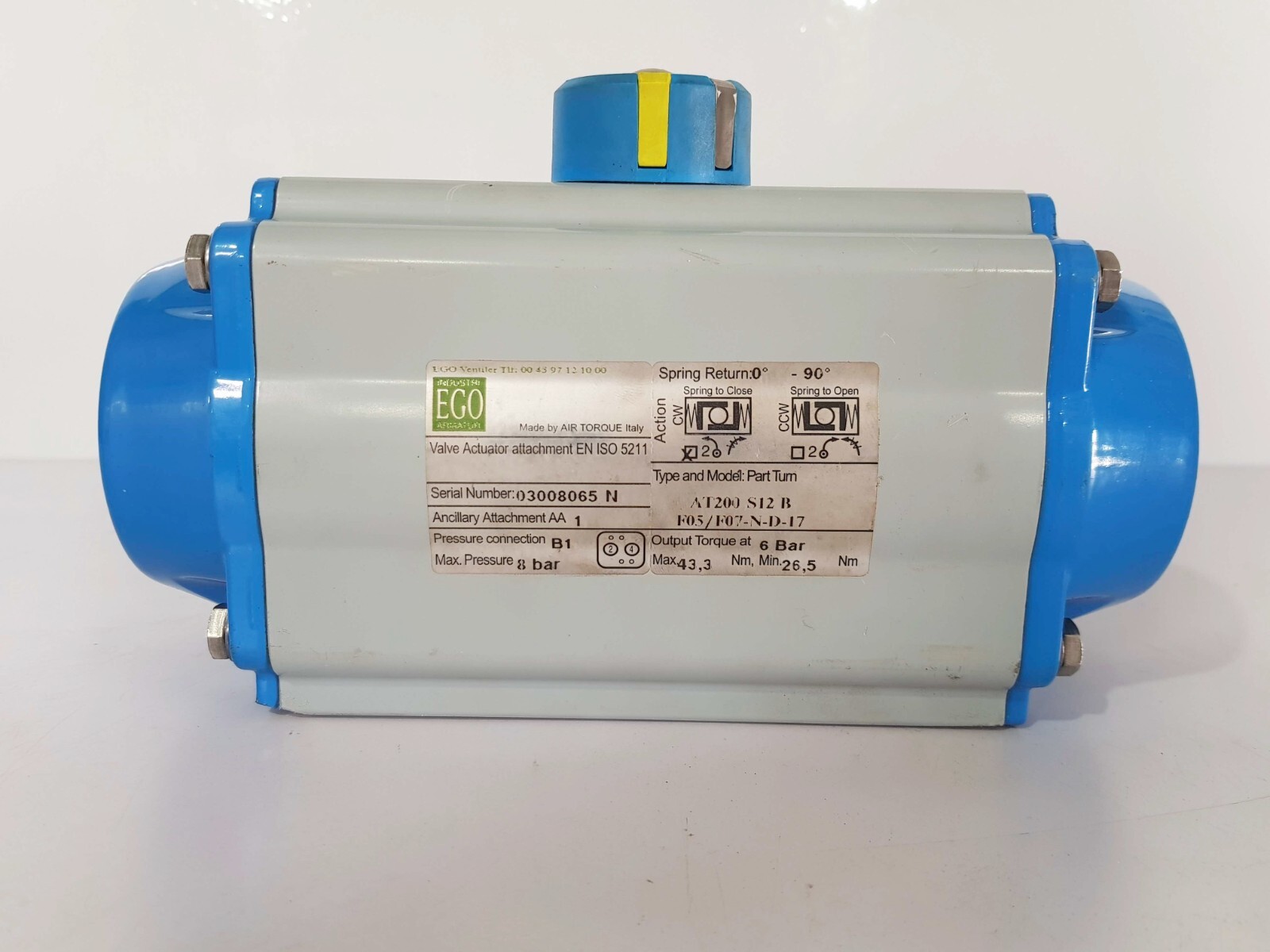 AIR TORQUE AT200 S12 B PNEUMATIC VALVE ACTUATOR