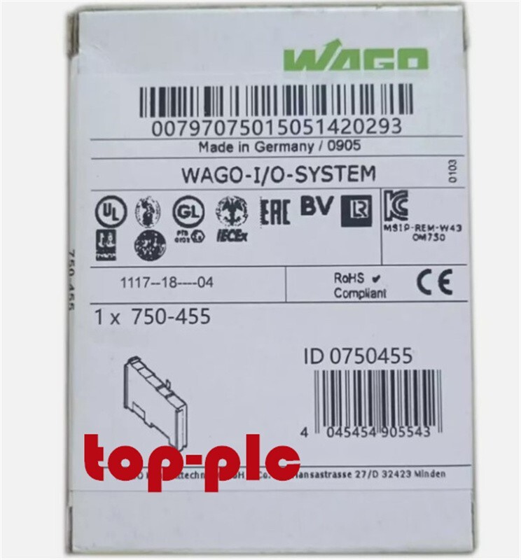 New Factory Sealed WAGO 750-455 4-Channel Analog Input PLC Module 750-455