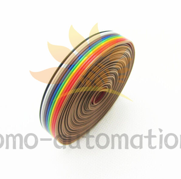 1.27mm Spacing Pitch10 WAY Flat Color Rainbow Ribbon Cable Wiring Wire 1M 1PCS