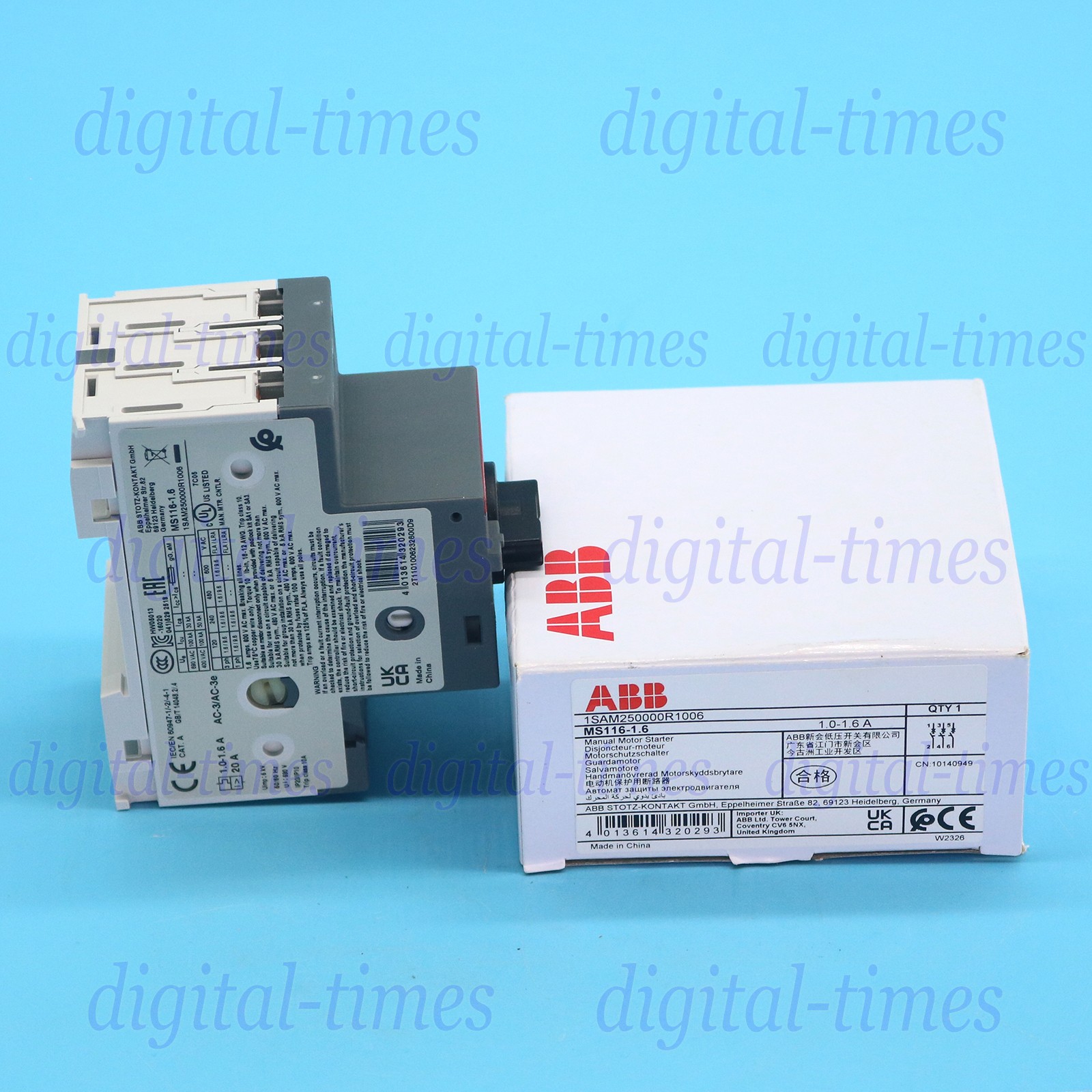 New ABB MS116-1.6 1.0-1.6A Circuit Breaker Manual Free Shipping#LJ