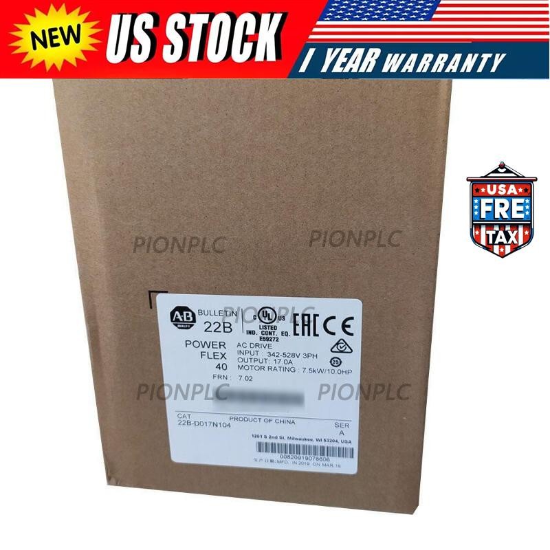 Allen Bradley 22B-D017N104 PowerFlex 40 AC Drive 480VAC 7.5 kW 10 HP New