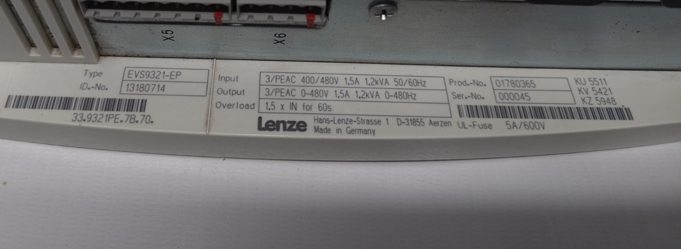 LENZE EVS9321-EP SERVO CONTROLLER ( USED CONDITION )