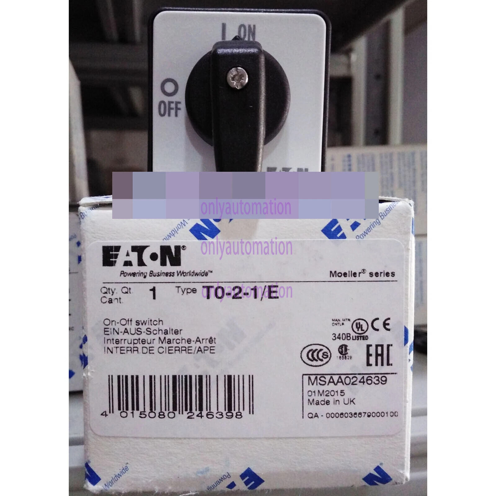1PCS NEW EATON MOELLER Cam isolating change-over switch T0-2-1/E