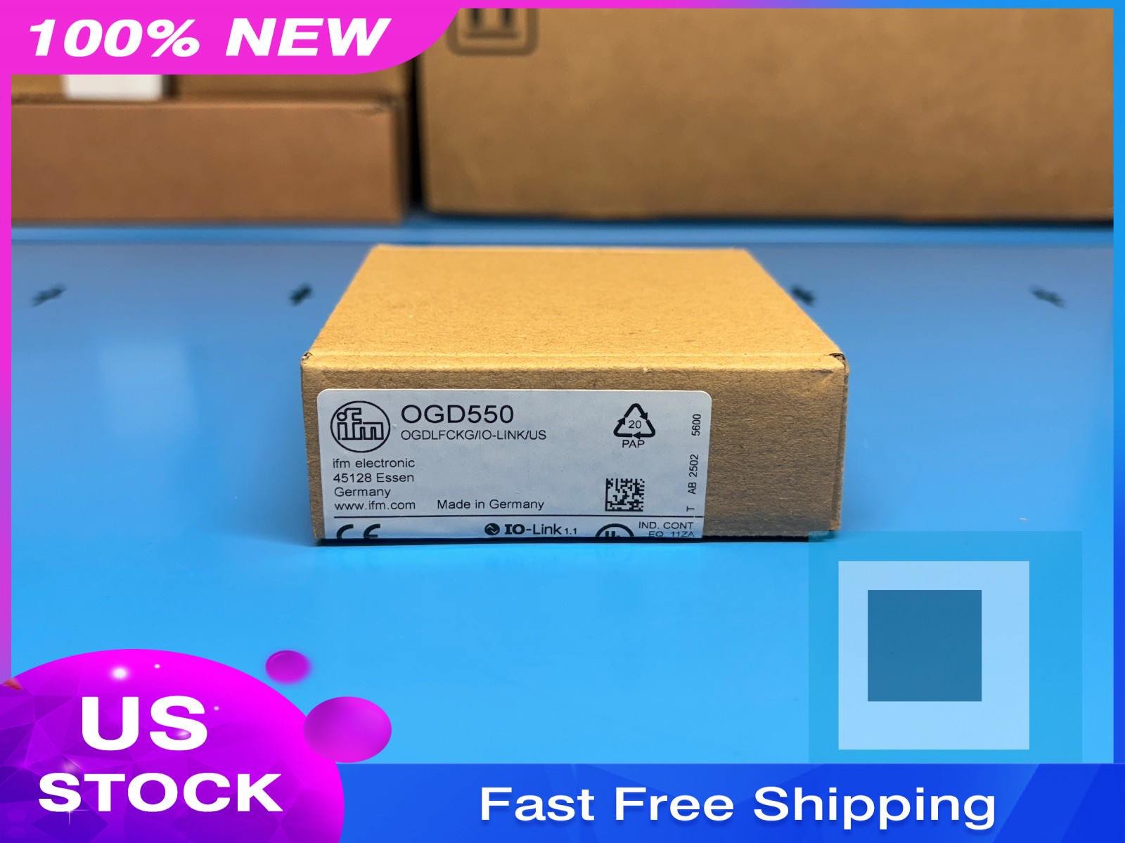 IFM I/O Link OGD550 Laser Distance Sensor OGDLFCKG/IO-LINK/US – Made in Germany