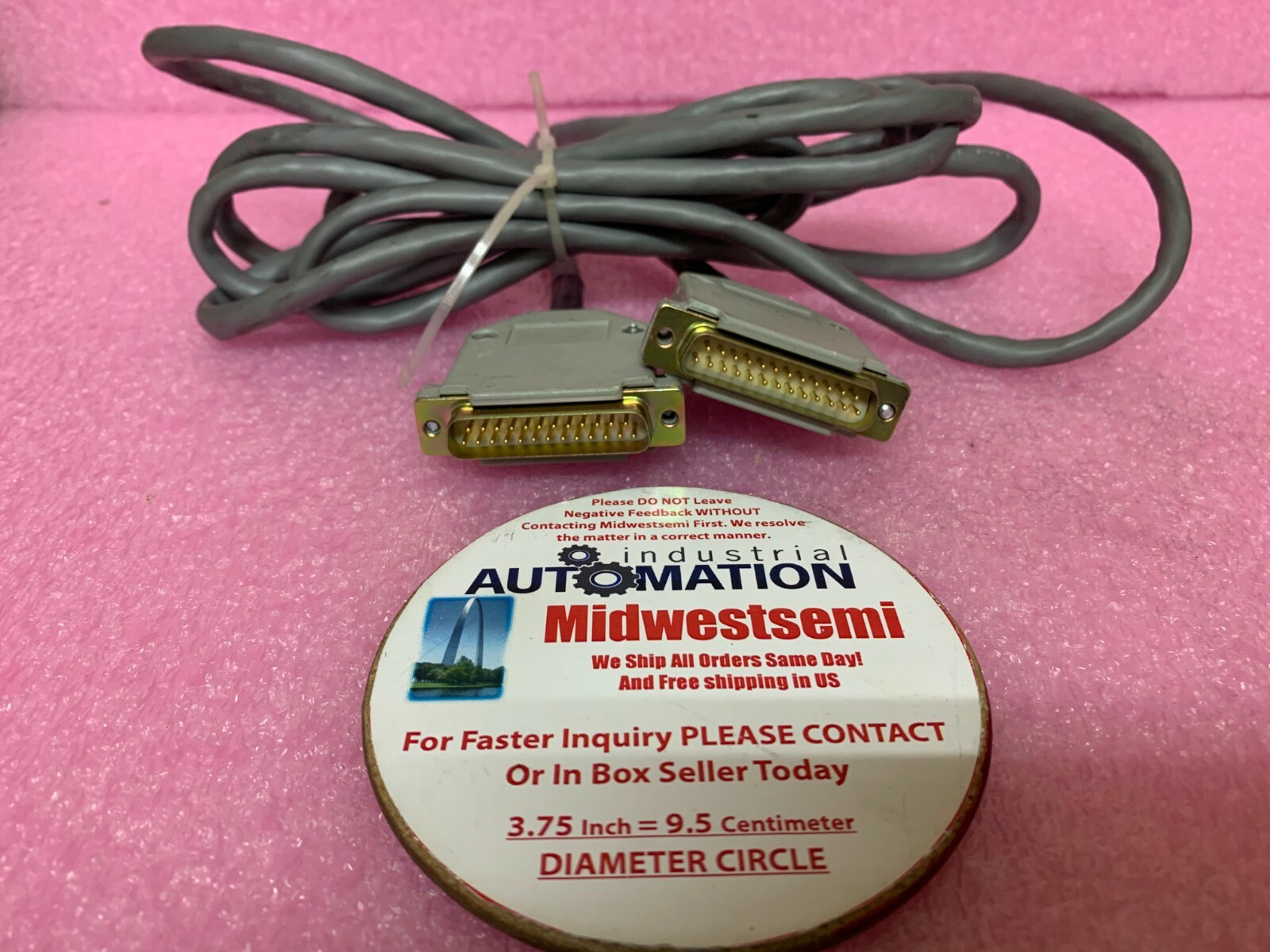 AWM STYLE 2464 E28558 S-R PVC 300V LL34280 CABLE 25 PIN MALE TO 25 PIN MALE 10FT