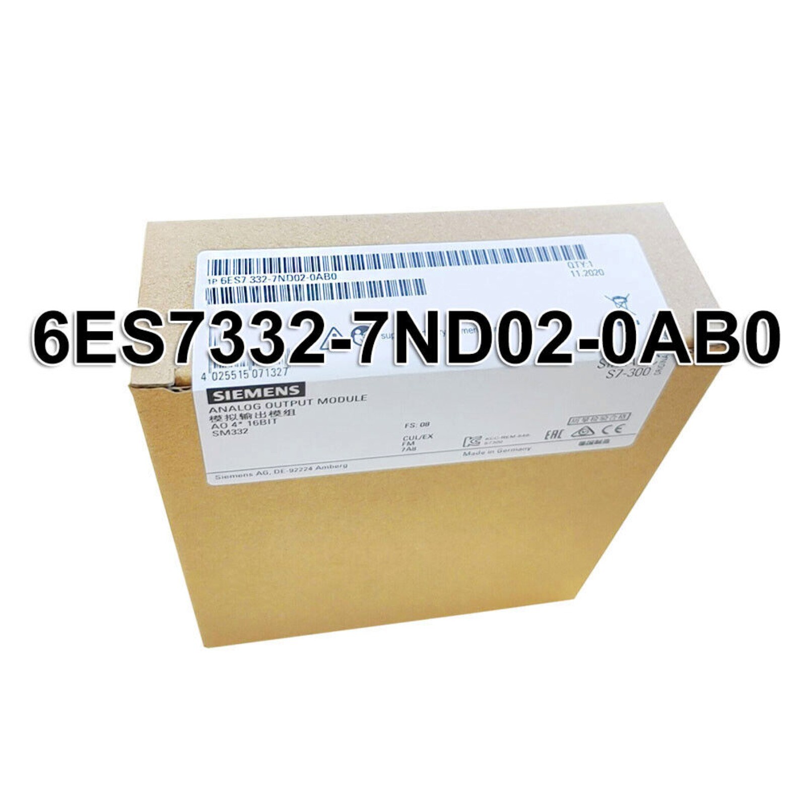 6ES7332-7ND02-0AB0 New Siemens S7-300 Analog Output SM 332 6ES7 332-7ND02-0AB0