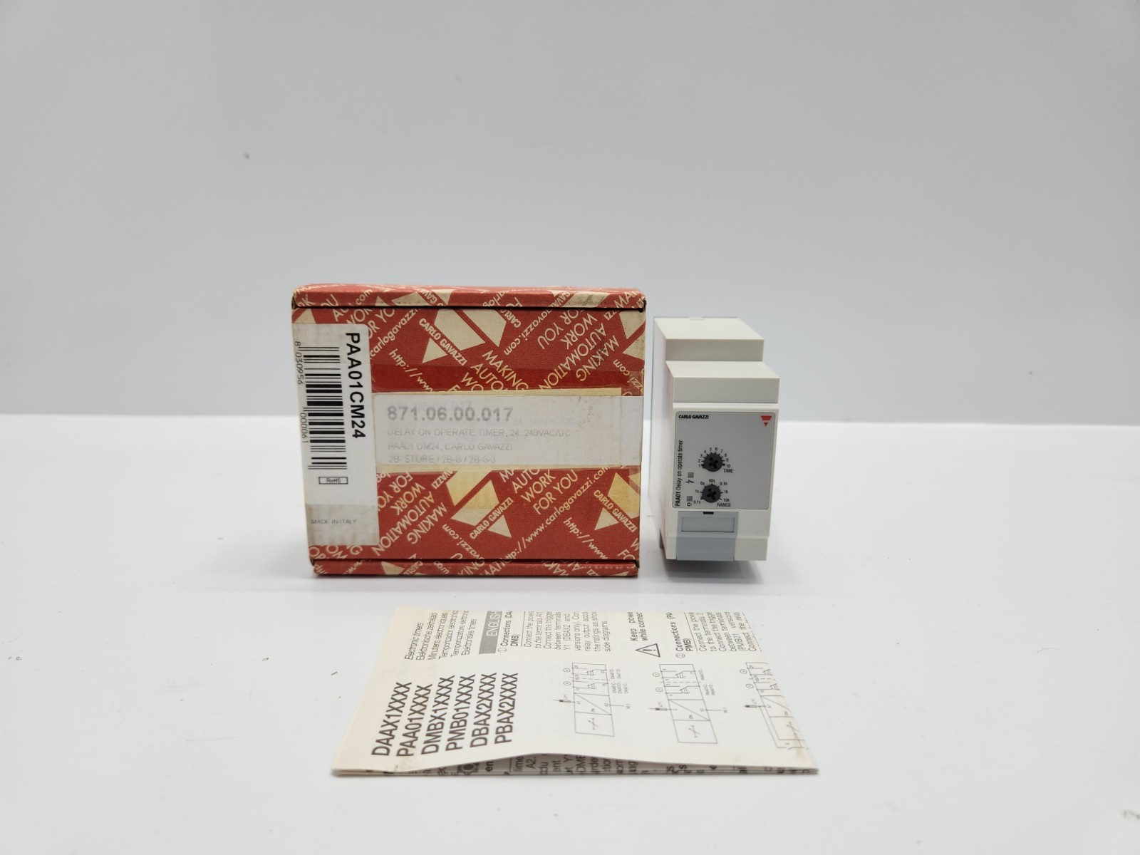 CARLO GAVAZZI PAA01CM24 DELAY ON OPERATE TIMER
