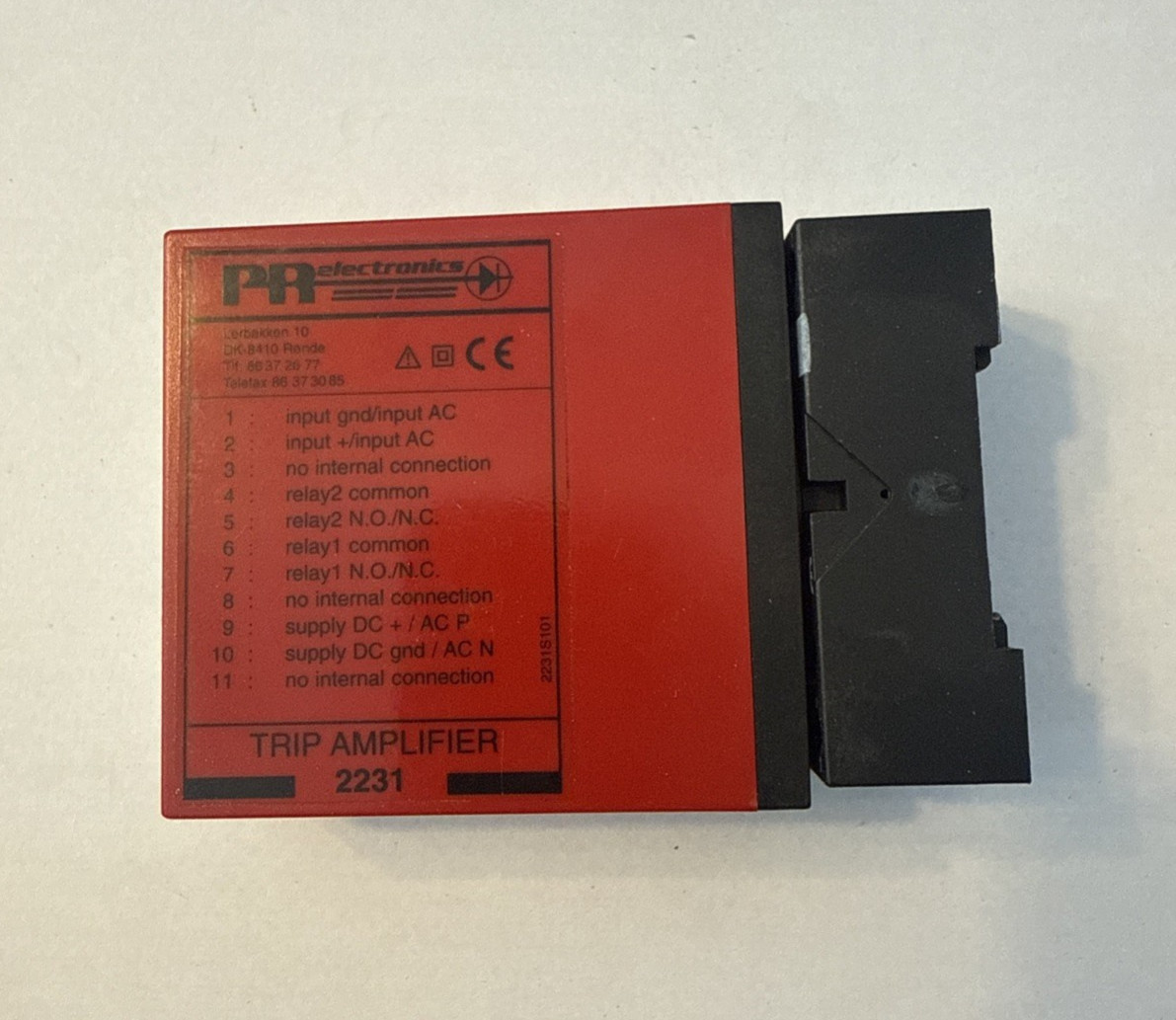 PR ELECTRONICS 2231D TRIP AMPLIFIER 2231, W/ Schrack Relay Socket MT78740
