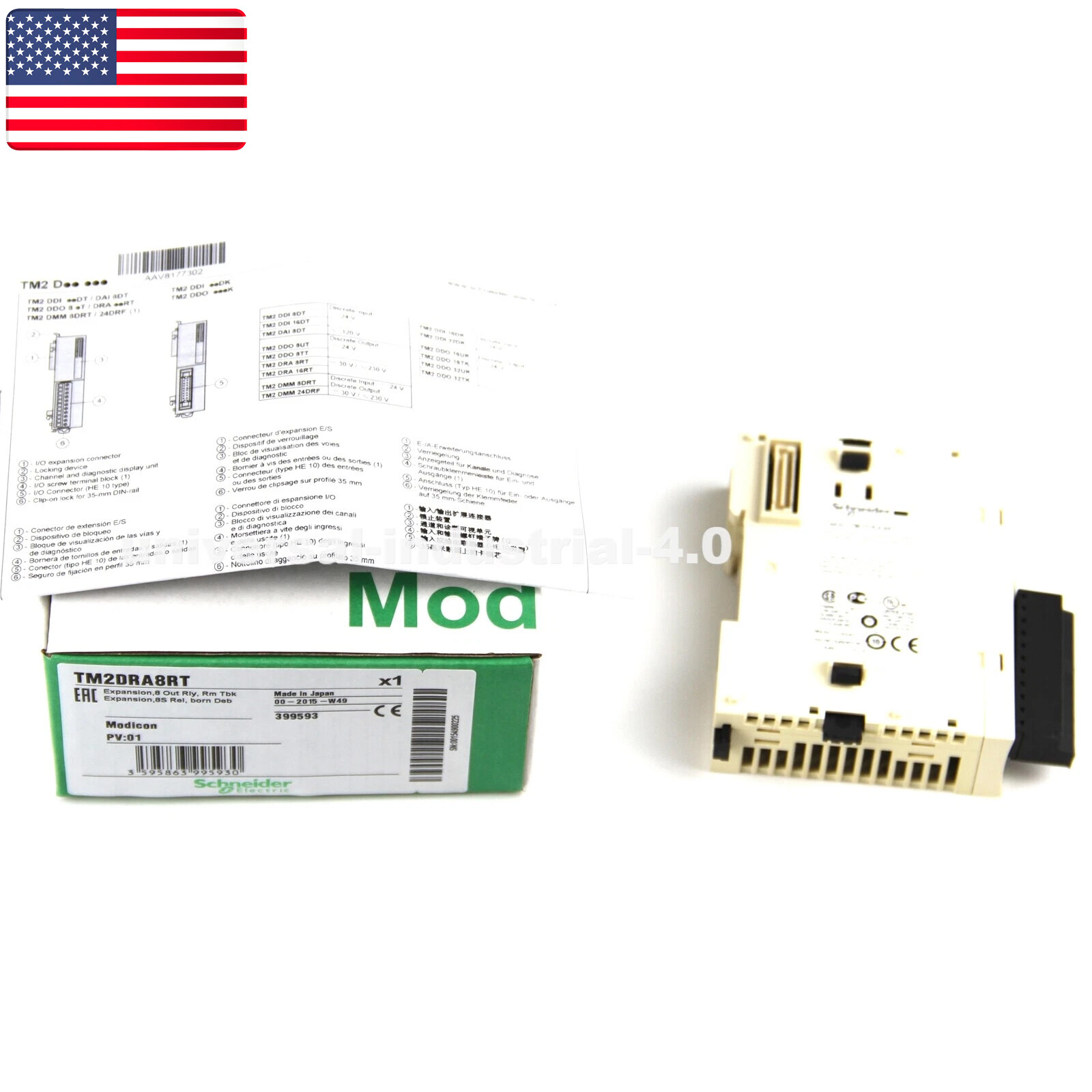 1PC New In Box SCHNEIDER TM2DRA8RT PLC Expansion Module- US Stock