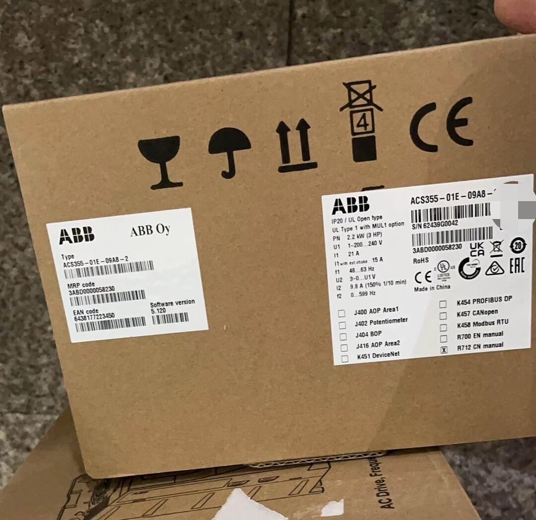 ACS355-01E-09A8-2 ABB inverter 2.2KW single item 220V new Via DHL or FedEx