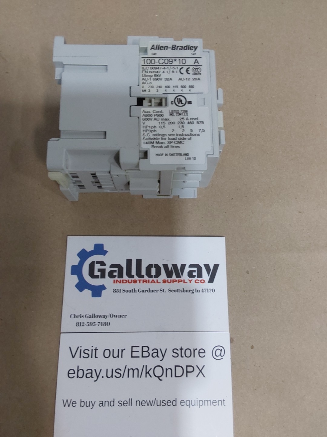 ALLEN-BRADLEY 100-C09*-10 SER A CONTRACTOR COIL VOLTAGE 110V AC.