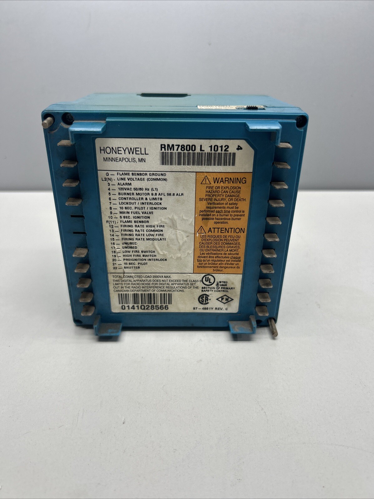 Honeywell Vapor RM7800L1046 Burner Control Module – FREE SHIPPING