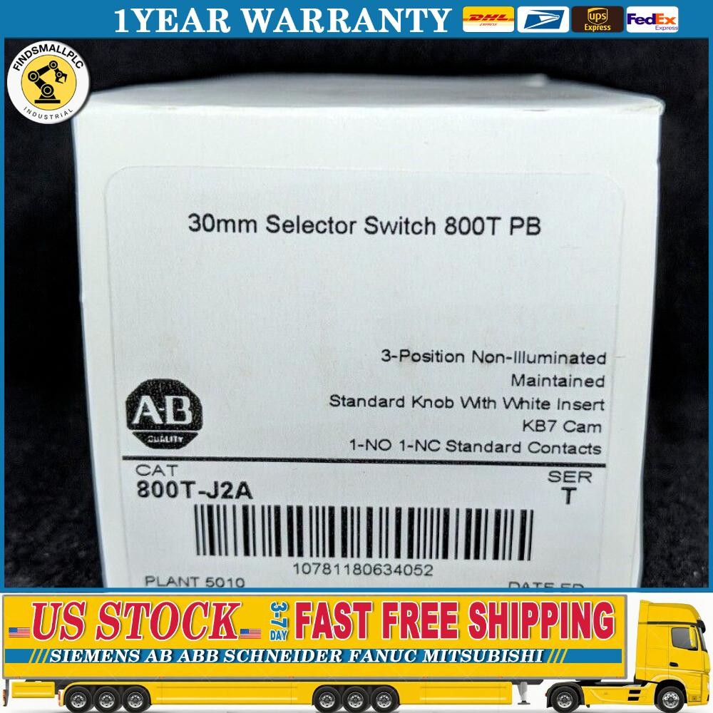 NEW AB Bulletin 800T-J2A Oil Tight Selector Switch 3 POSITION Maint US Free Tax