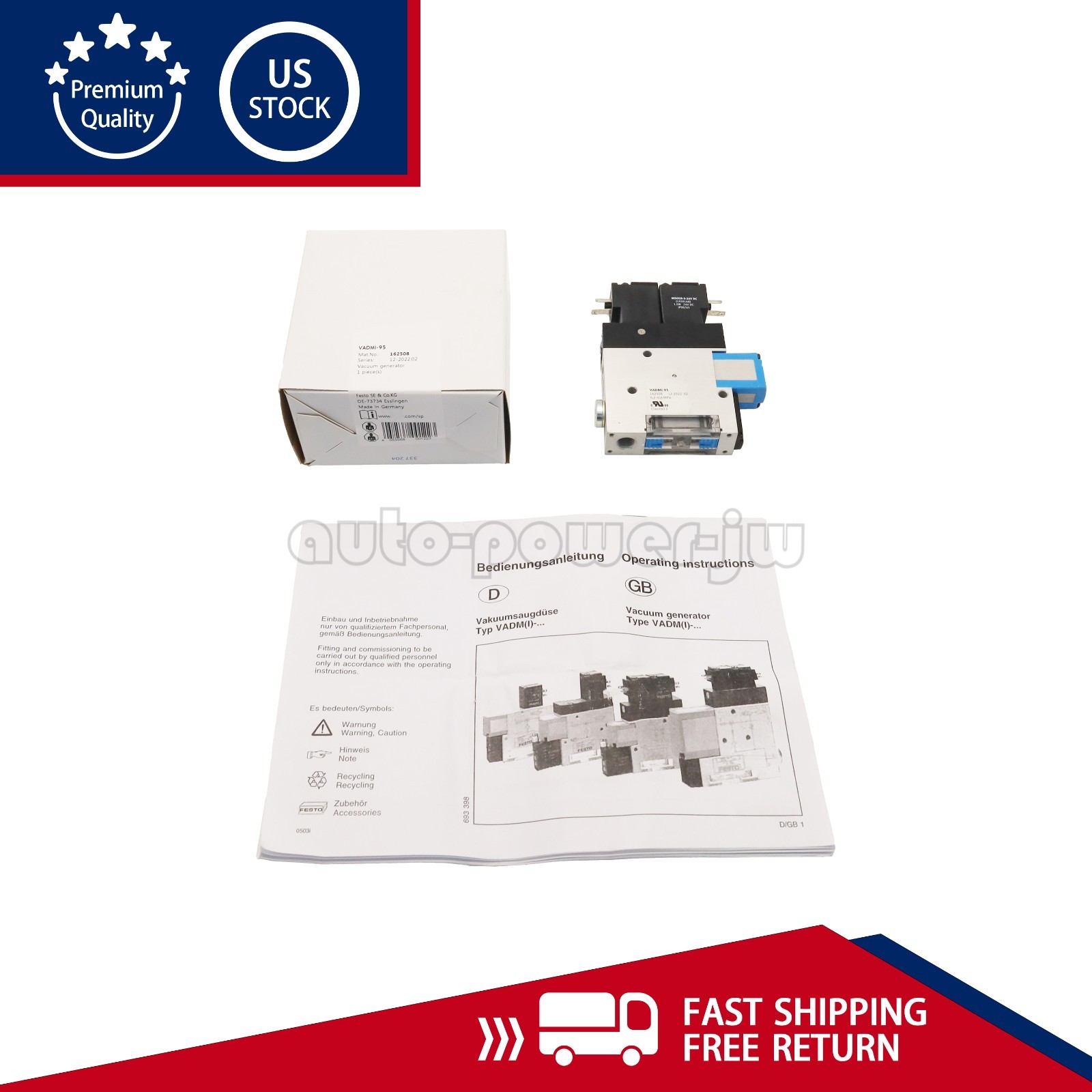 NEW Vacuum Generator For Festo VADMI-95 162508 High Vacuum US