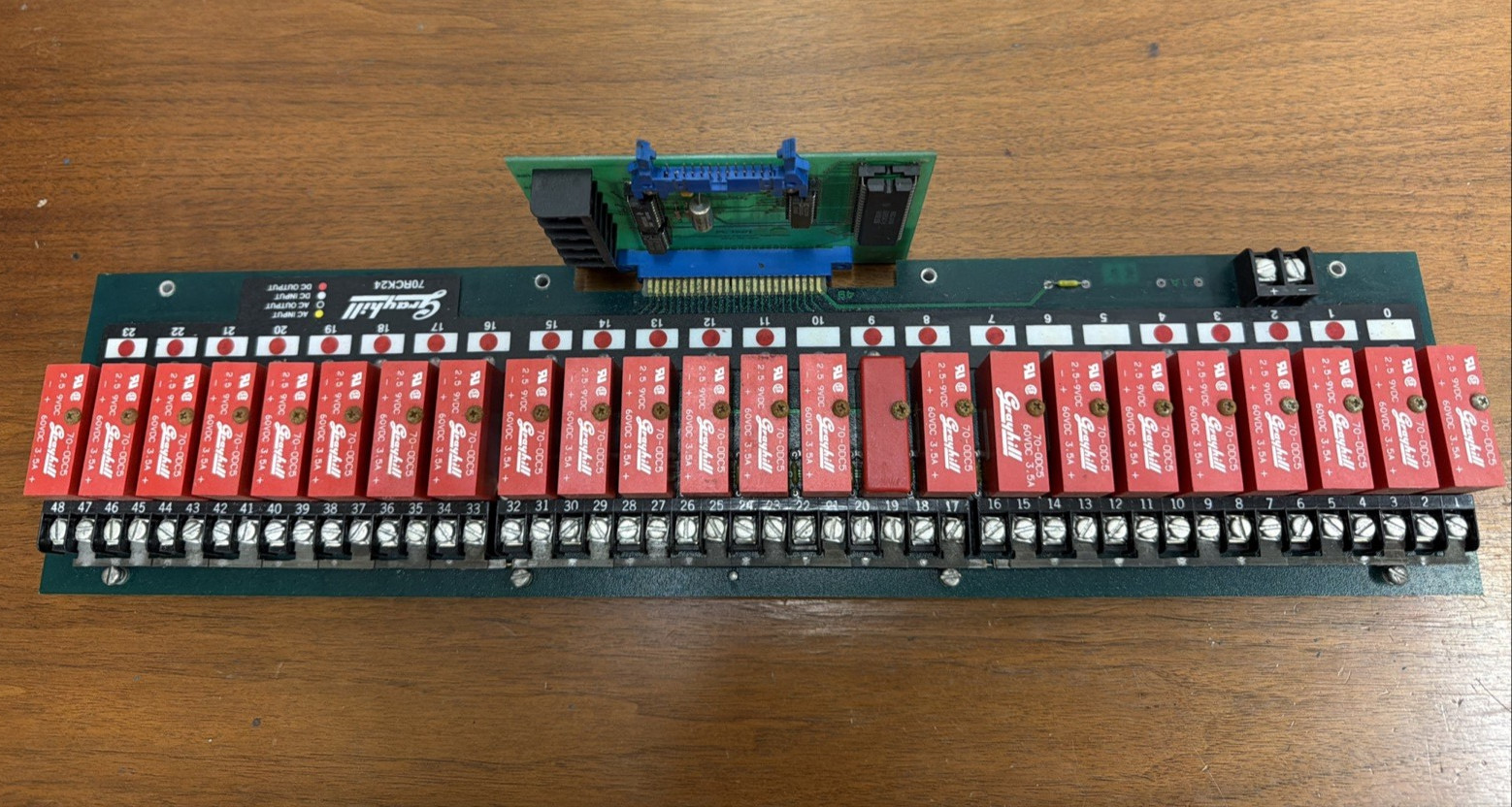 GrayHill – P/N-70RCK24 – 24 Pt. I/O Module Rack – w/24, ODC5 Output Modules