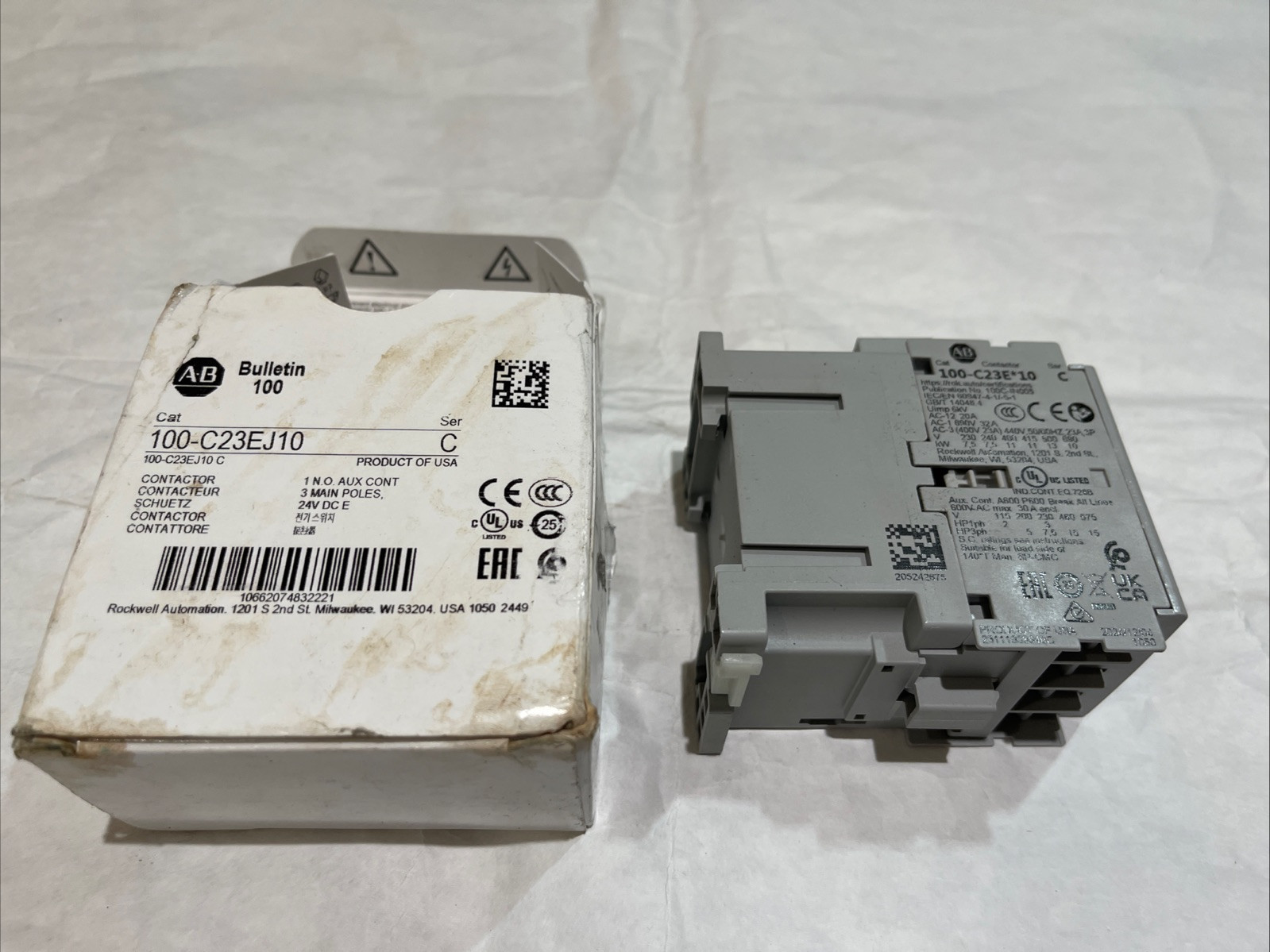 NEW ALLEN-BRADLEY IEC AB 100-C23EJ10 STANDARD CONTACTOR 23 AMP 24VDC US